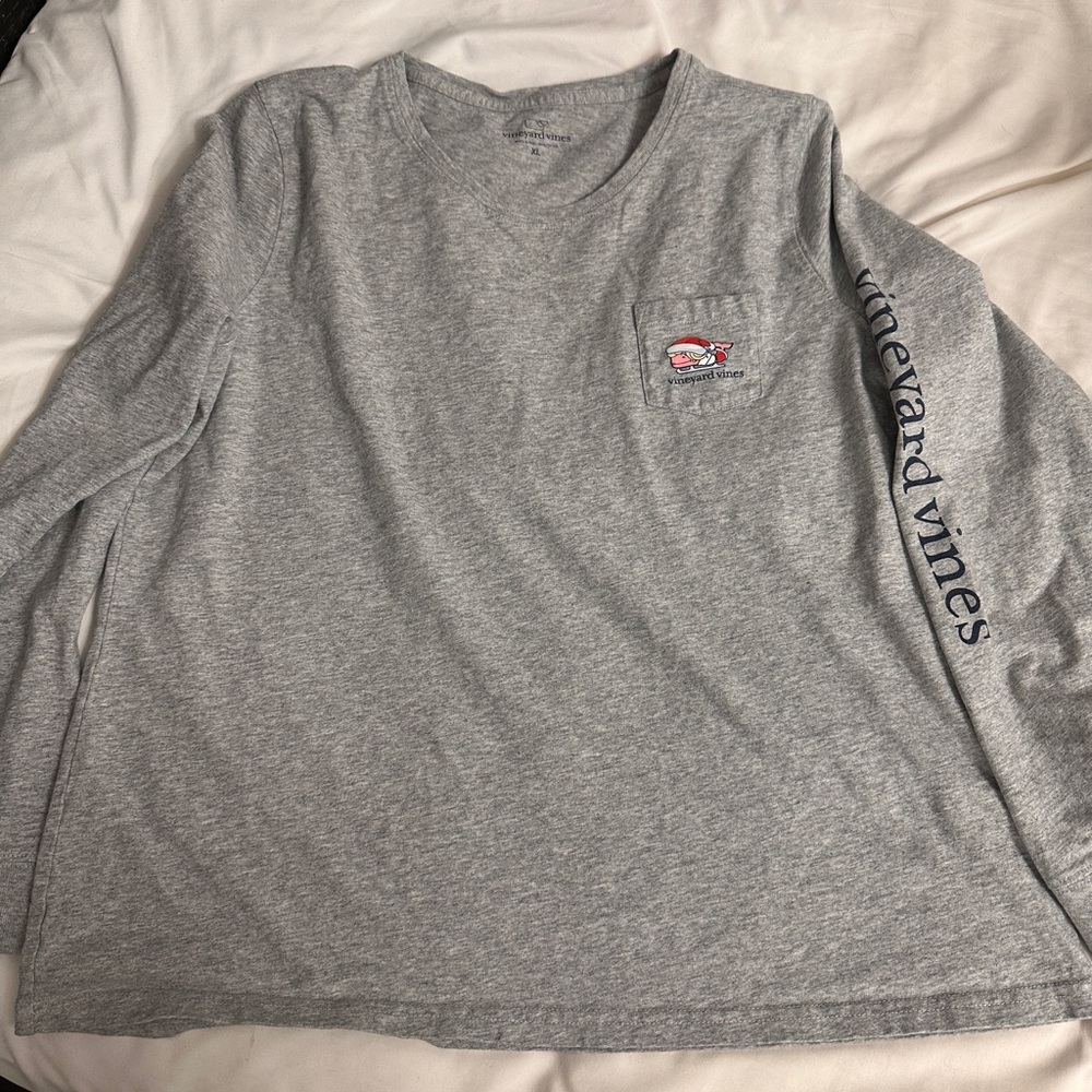 Vineyard Vines Heather Gray Long Sleeve Tee